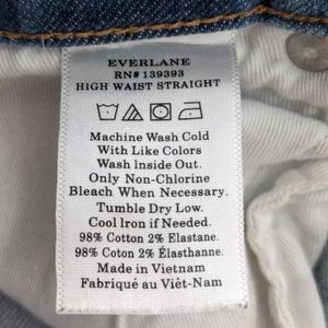 *SOLD** Everlane high waist straight jeans 26